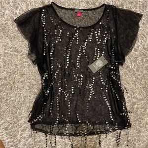 NEW Vince Camuto Sequin Party Top Size L
